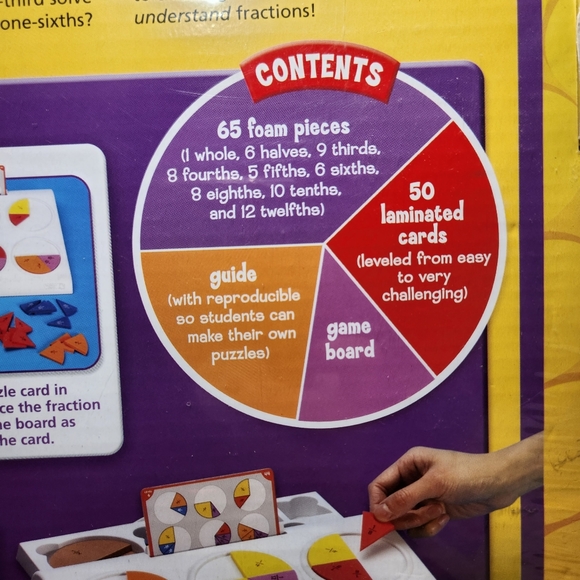NEW Fraction Pie Puzzles Games Toy SCHOOL Math Education - LEARN FRACTIONS - Picture 9 of 11